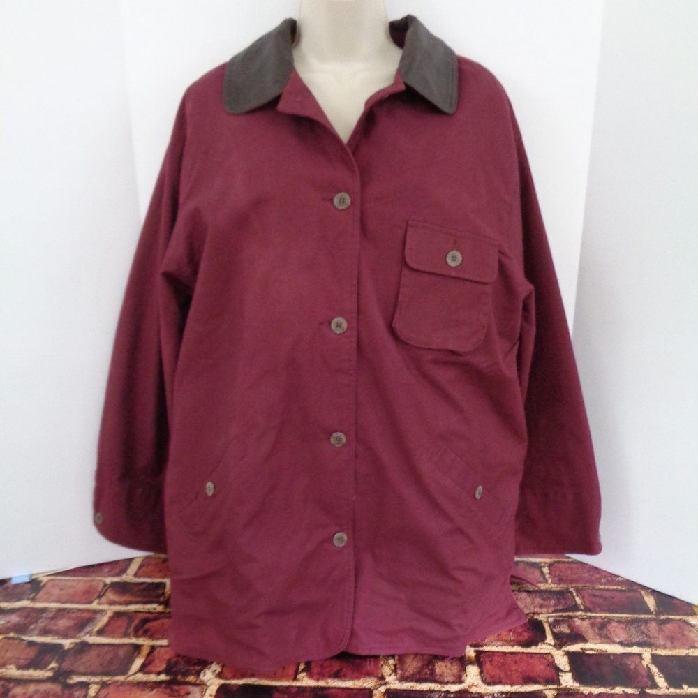 G.H. Bass Womans Maroon Red Barn Jacket Large